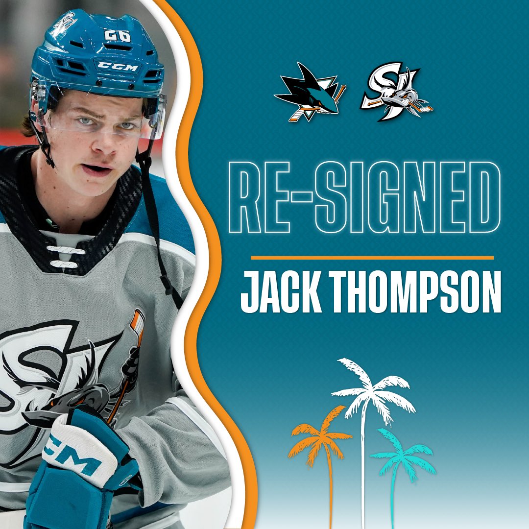 x - SJ Barracuda (@sjbarracuda) on Twitter photo JACK IS BACK🔥
The <a href="/SanJoseSharks/">San Jose Sharks</a> have re-signed D Jack Thompson to a one-year, two-way contract JACK IS BACK🔥
The <a href="/SanJoseSharks/">San Jose Sharks</a> have re-signed D Jack Thompson to a one-year, two-way contract