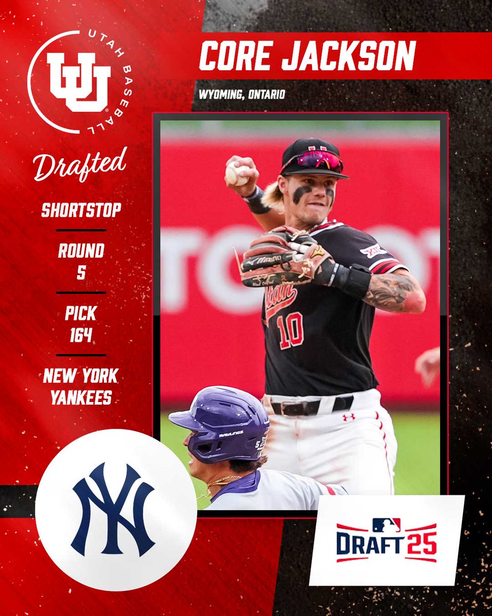 𝐃𝐫𝐚𝐟𝐭𝐞𝐝‼️

<a href="/Corejackson32/">Core Jackson</a> is headed to the <a href="/Yankees/">New York Yankees</a> organization

📰 utahutes.com/news/2025/7/14…

#GoUtes