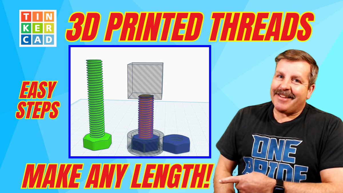 HLtinkercad's tweet image. Make Perfect 3D-Printed #Tinkercad Threads of ANY Length! 💯🔥
Original Tut: bit.ly/tinknut
Free M10 Nut: bit.ly/m10zdp
Free Calculator: bit.ly/tptink
youtu.be/3PKCU0P_V9A