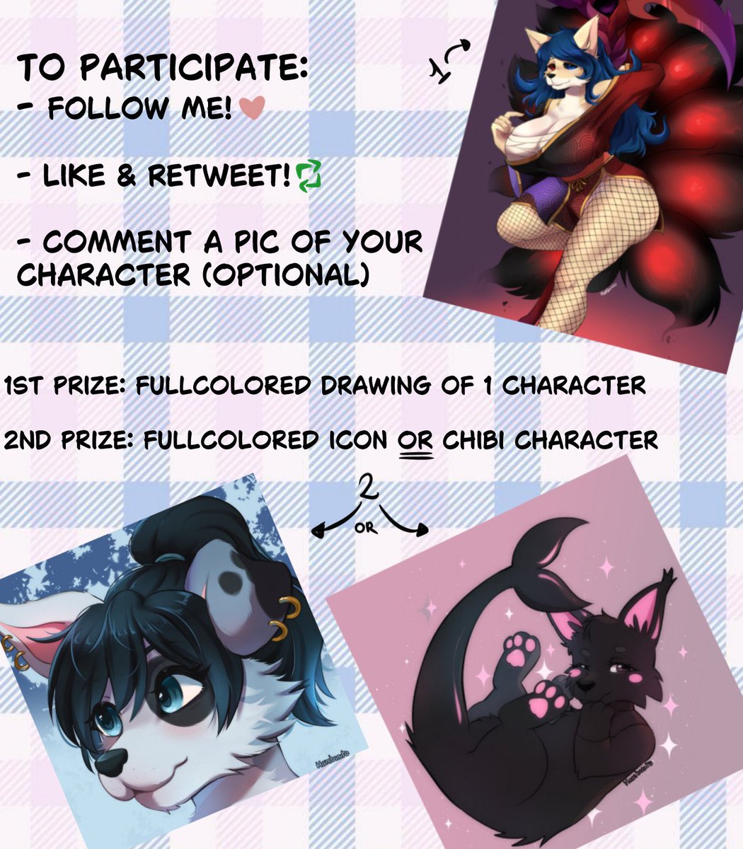 I was owing this for a while, thanks a lot for following me! I am now a medium sized artist ❤️ a little raffle is a little thank you 🐱
This raffle will end on 26th of July! 
Rules on second picture <: