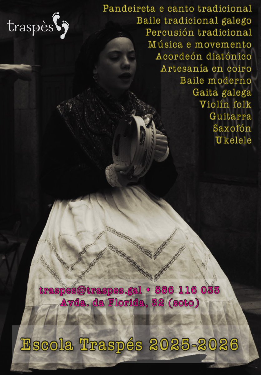 Esta semana publicaremos os horarios do novo curso 2025-2026 👣
.
Ide reservando praza 😉
.
#traspés #traspés #escolatraspés