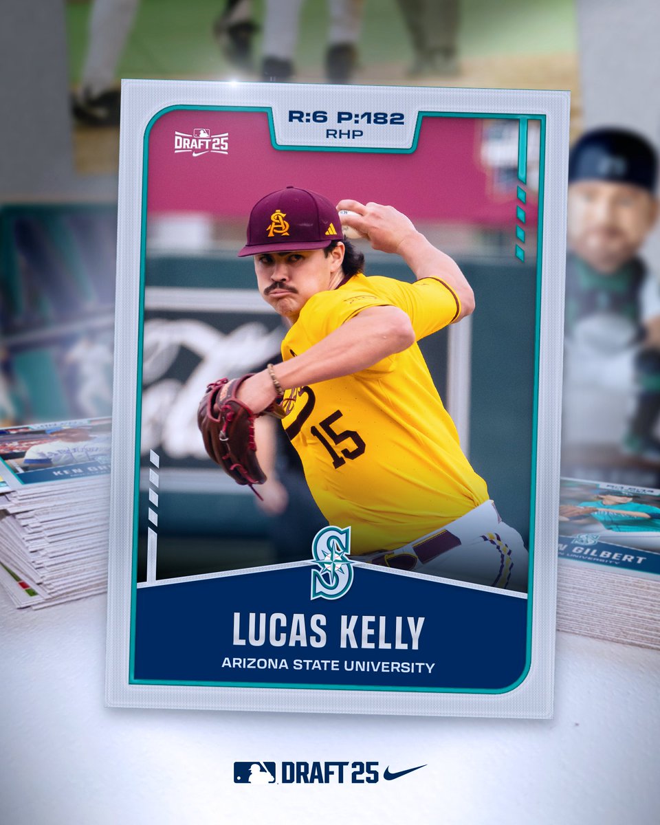Mariners Player Development (@msplayerdev) on Twitter photo Forks Up ➡️ Tridents Up 🔱
RHP <a href="/LucasKe11y/">Lucas Kelly</a> from <a href="/ASU_Baseball/">Sun Devil Baseball</a> is the latest Mariner to join the family! #MLBDraft Forks Up ➡️ Tridents Up 🔱
RHP <a href="/LucasKe11y/">Lucas Kelly</a> from <a href="/ASU_Baseball/">Sun Devil Baseball</a> is the latest Mariner to join the family! #MLBDraft