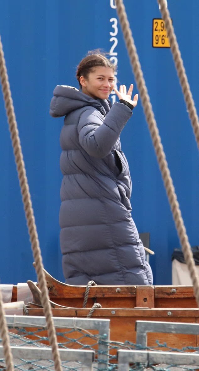 Zendaya on set of Christopher Nolan's 'The Odyssey' in Scotland.