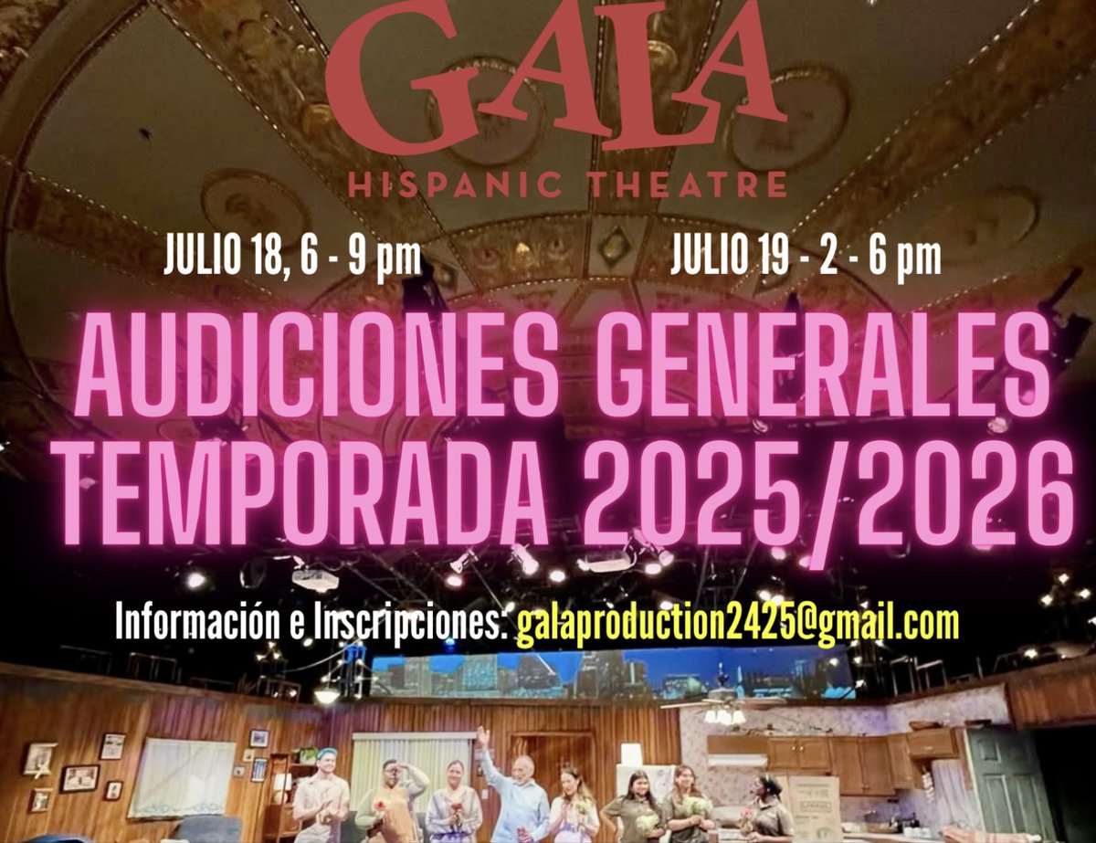 Información e inscripciones en: galatheatre.org/get-involved