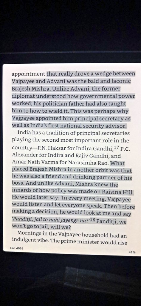 aggarwalatbar's tweet image. There should be a separate book on how Brajesh Mishra came to exercise and wield so much power in the PMO. I remember reading that he preferred to give oral instructions to avoid unnecessary controversies. Truly a fascinating figure from this period of our polity.