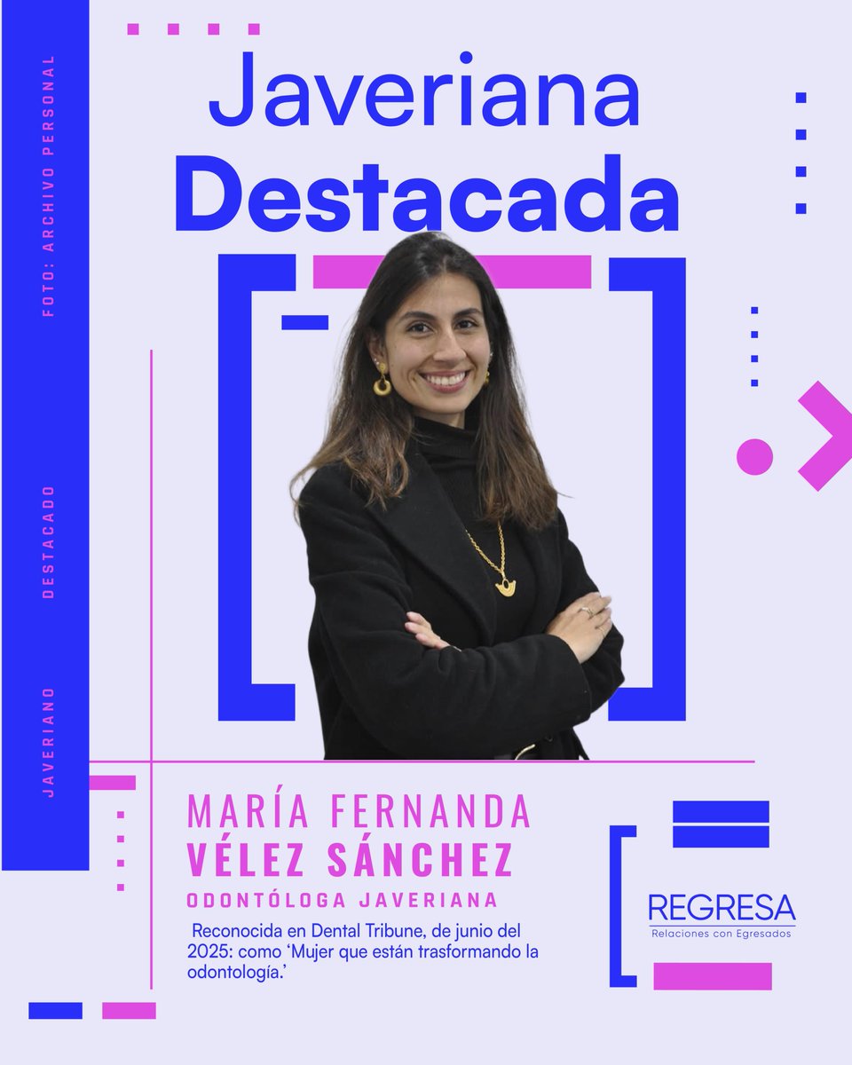 RegresaPUJ's tweet photo. ✨ Bibiana Sánchez y María Fernanda Vélez, odontólogas javerianas, fueron destacadas por Dental Tribune como mujeres que están transformando la odontología 🦷💫
Su talento nos llena de #OrgulloJaveriano. ¡Gracias por inspirar con cada sonrisa! 💛💙 https://t.co/Py9prKnj8Q
