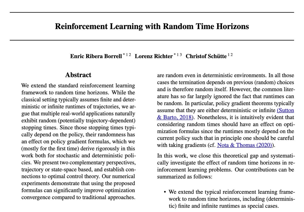 Excited for #ICML2025 in Vancouver! On Thursday morning, I'm presenting our paper (arxiv.org/pdf/2506.00962) on a critical issue in reinforcement learning: how to correctly handle random time horizons. We've identified incorrect formulas and offer a solution. Let's chat, write me!