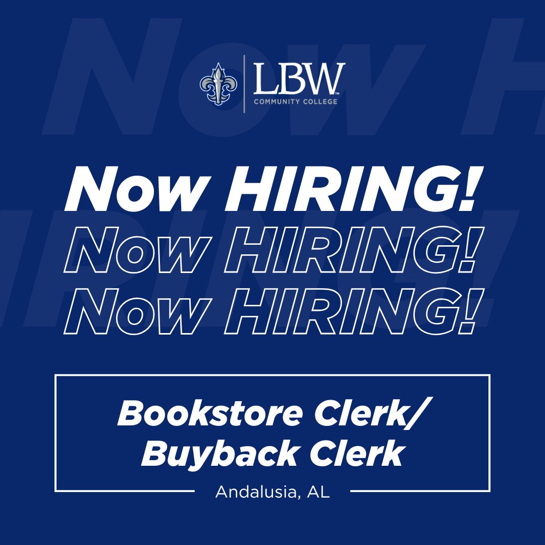LBWCC's tweet image. 📚 Now hiring: Bookstore Clerk / Buyback Clerk at LBW Community College! Help manage textbooks, assist customers, and keep inventory accurate. Organized & dependable? Join the Saints Family! Apply: schooljobs.com/careers/accs/l…