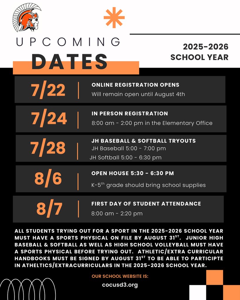 2025-2026 beginning of the year dates!
