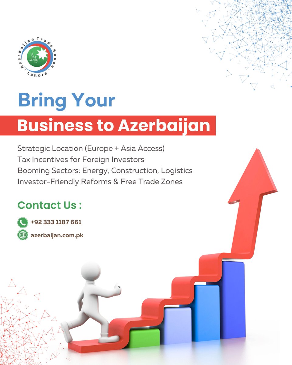 Azerbaijan Trade House (@azerbaijanlhr) on Twitter photo ๐ฆ๐ ๐ช๐ต๐ ๐๐ฟ๐ถ๐ป๐ด ๐ฌ๐ผ๐๐ฟ ๐๐๐๐ถ๐ป๐ฒ๐๐ ๐๐ผ ๐๐๐ฒ๐ฟ๐ฏ๐ฎ๐ถ๐ท๐ฎ๐ป ๐ถ๐ป ๐ฎ๐ฌ๐ฎ๐ฑ?
Azerbaijan is rising as a trade and investment hotspot! ๐ฆ๐ฟ
#AzerbaijanTradeHouse #AzerbaijanBusiness #TradeWithAzerbaijan #InvestInAzerbaijan #GlobalBusiness ๐ฆ๐ ๐ช๐ต๐ ๐๐ฟ๐ถ๐ป๐ด ๐ฌ๐ผ๐๐ฟ ๐๐๐๐ถ๐ป๐ฒ๐๐ ๐๐ผ ๐๐๐ฒ๐ฟ๐ฏ๐ฎ๐ถ๐ท๐ฎ๐ป ๐ถ๐ป ๐ฎ๐ฌ๐ฎ๐ฑ?
Azerbaijan is rising as a trade and investment hotspot! ๐ฆ๐ฟ
#AzerbaijanTradeHouse #AzerbaijanBusiness #TradeWithAzerbaijan #InvestInAzerbaijan #GlobalBusiness