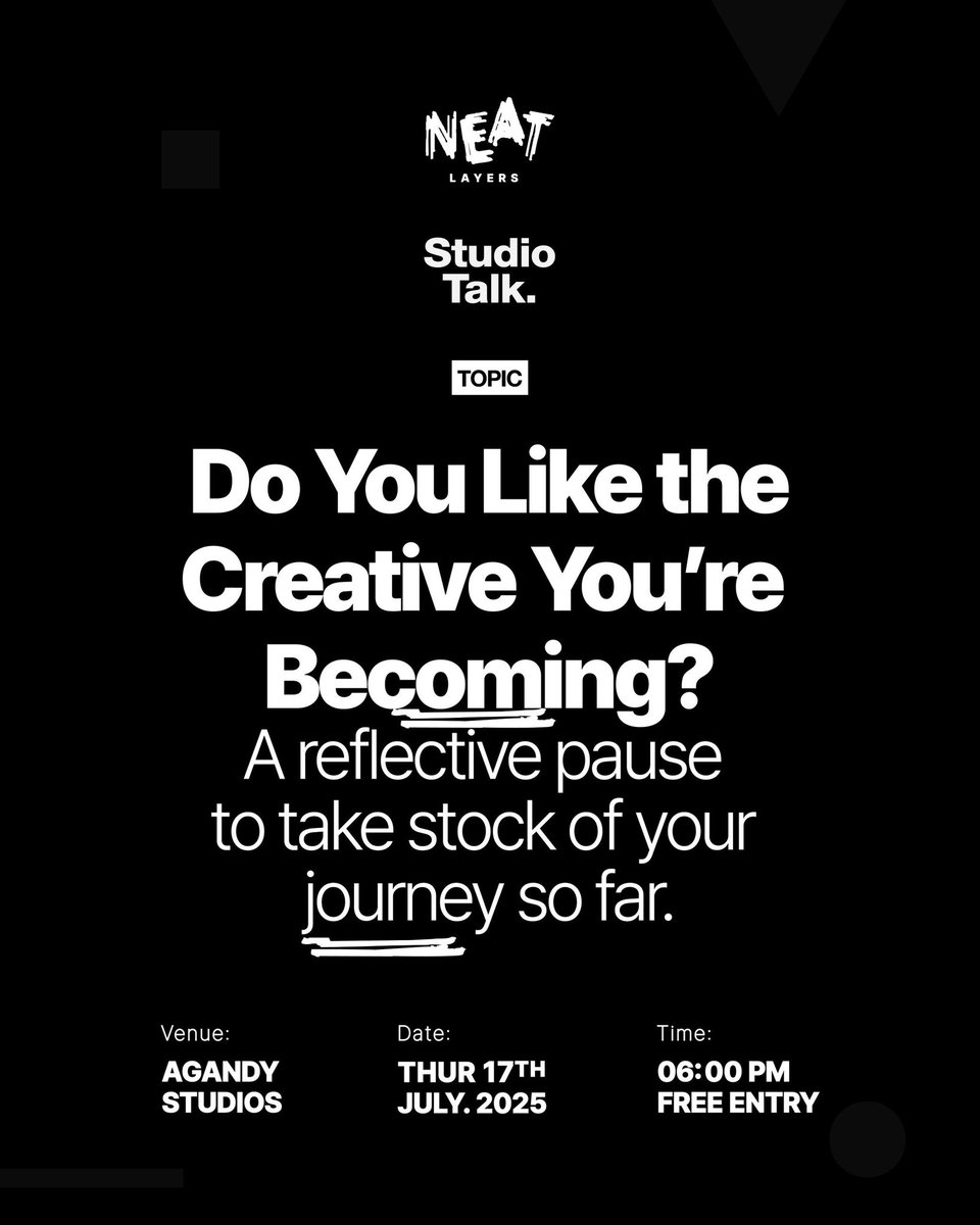NeatLayers's tweet image. It's that time of the year to pause and reflect. ✍️
We look forward to hosting you so we can share and learn from each other.
See you'll on Thursday 😁
#StudioTalk