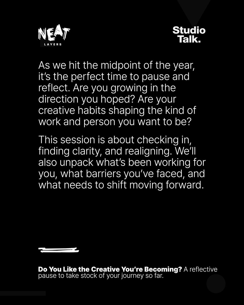 NeatLayers's tweet image. It's that time of the year to pause and reflect. ✍️
We look forward to hosting you so we can share and learn from each other.
See you'll on Thursday 😁
#StudioTalk