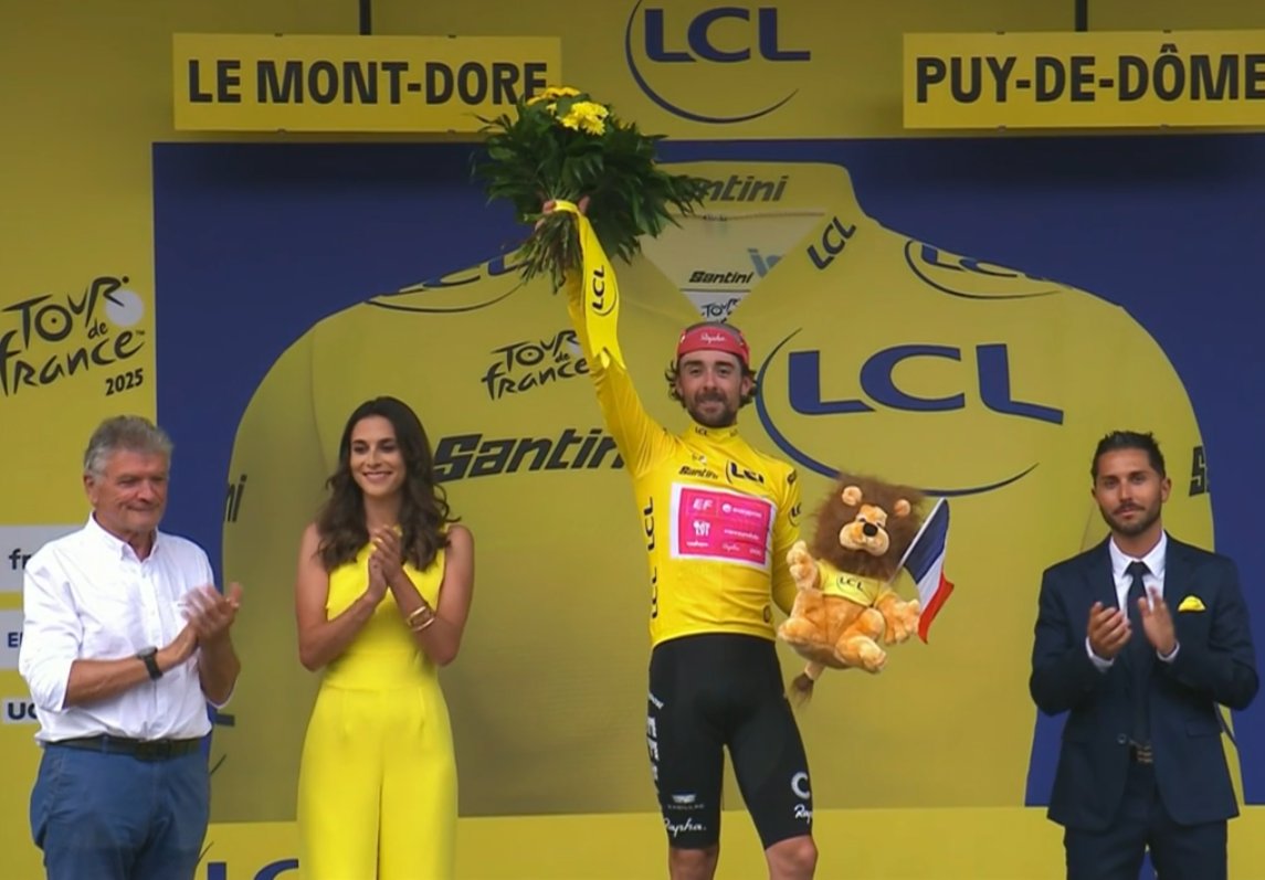Ben Healy takes 🟡🟡🟡🟡 @ Tour de France 2025 👏👏👏👏👏👏 #TDF2025  irishcyclingnews.com/ben-healy-take… via @irish_cycling