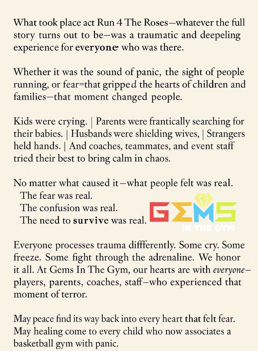 It’s ok to process yesterday’s event in Louisville however you need too. Everyone processes things differently, honor that! Players, parents, coaches, event operators, we are praying for everyone’s mental health. Bless you going forward. 🙏🏿🫱🏾‍🫲🏿🖤
#spreadlove