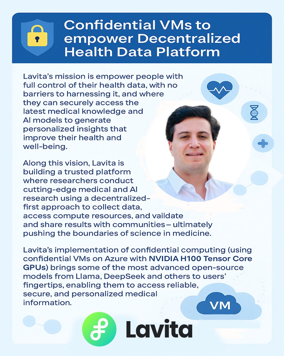 🔒Confidential VMs + AI = The Future of Health Data

<a href="/LavitaAI/">Lavita.AI</a> is leveraging Confidential VMs and decentralized AI to protect sensitive health data, giving users secure, private access to personalized medical insights. <a href="/ali_farahanchi/">Ali Farahanchi</a>

#HealthcareAI #DigitalHealth #DataPrivacy