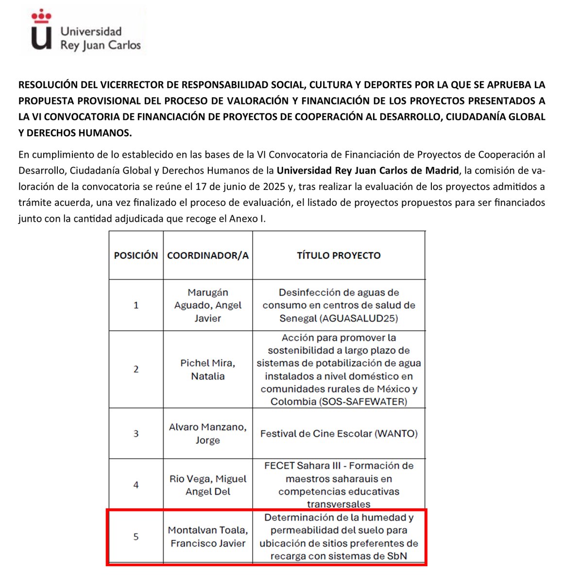 #MentoresCipat I El Ing. Javier Montalván, Ph.D., colaborador internacional del centro, con colaboración de CIPAT-ESPOL, recibe aprobación de financiamiento de proyecto de la Universidad Rey Juan Carlos (URJC) <a href="/urjc/">URJC</a> , de Madrid-España.