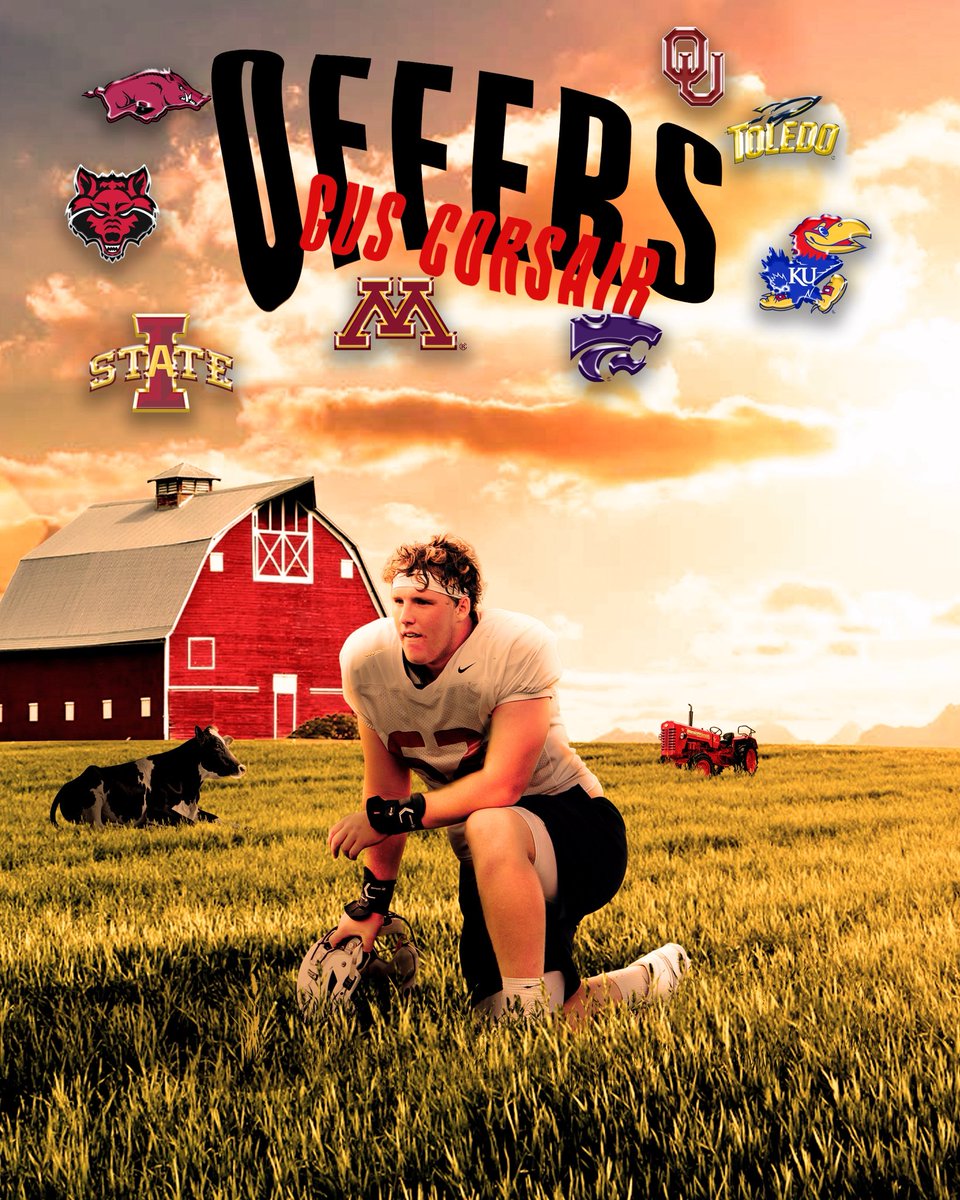 KDvisualss_'s tweet image. Here’s the Current Offers for CO/27 Gus Corsair. He is a LT/C From hays High School. He is a True Star there more comming for this young prodigy !