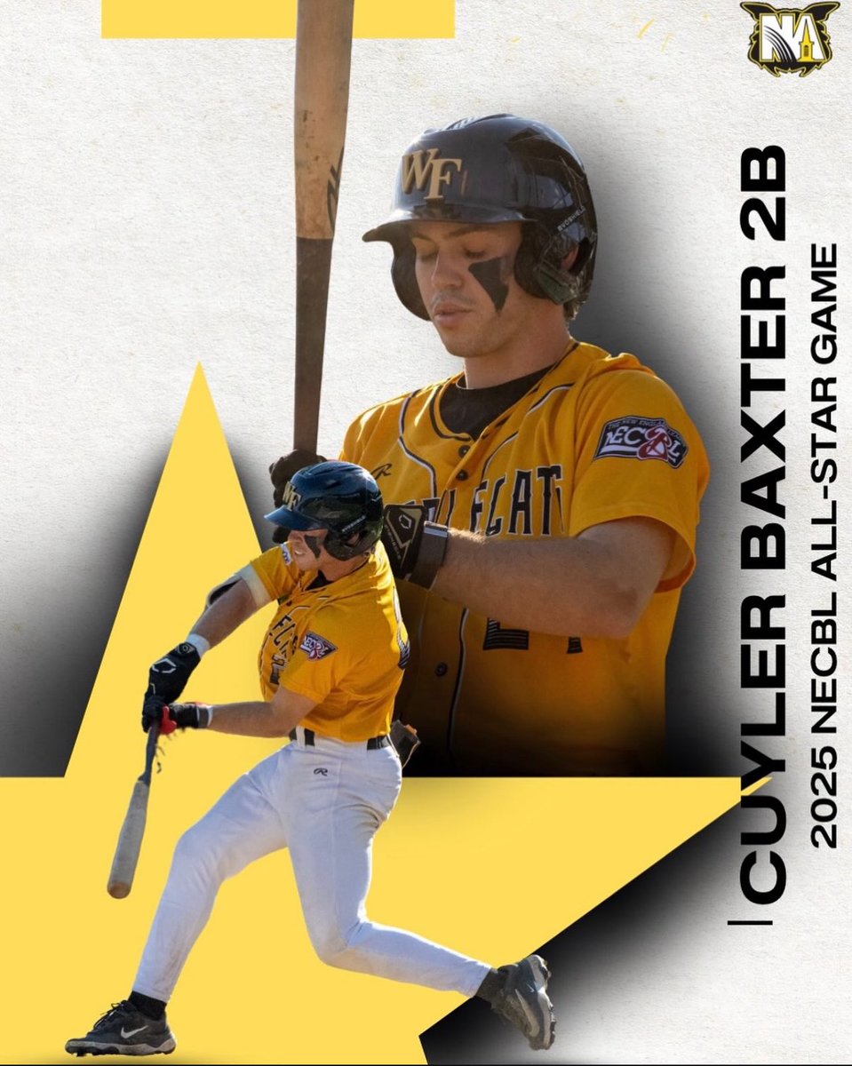 North Adams Steeplecats (@steeplecats_) on Twitter photo He's our starter! 👏
Congratulations to <a href="/BaxterCuyler/">Cuyler Baxter</a> on being selected for the 2025 NECBL All - Star Game. He will be starting at 2nd base on July 20th in Upper Valley, VT! ⭐️ He's our starter! 👏
Congratulations to <a href="/BaxterCuyler/">Cuyler Baxter</a> on being selected for the 2025 NECBL All - Star Game. He will be starting at 2nd base on July 20th in Upper Valley, VT! ⭐️