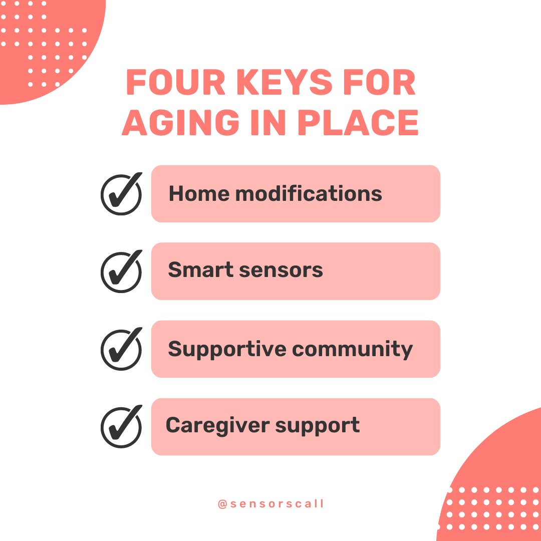 Unlocking the Keys to Aging in Place! 🏡🔑

Create a fulfilling and secure future for seniors with these essential elements. 💪👵🌟

#AgingInPlace #SeniorLiving #HomeModifications #SmartSensors #SupportiveCommunity #CaregiverSupport #SensorsCall