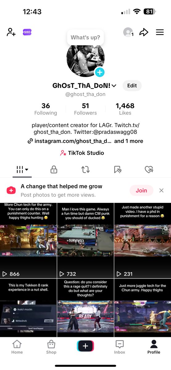 Fgc friends. Do me a favor and follow my tic tok here it is. I post mainly on there often