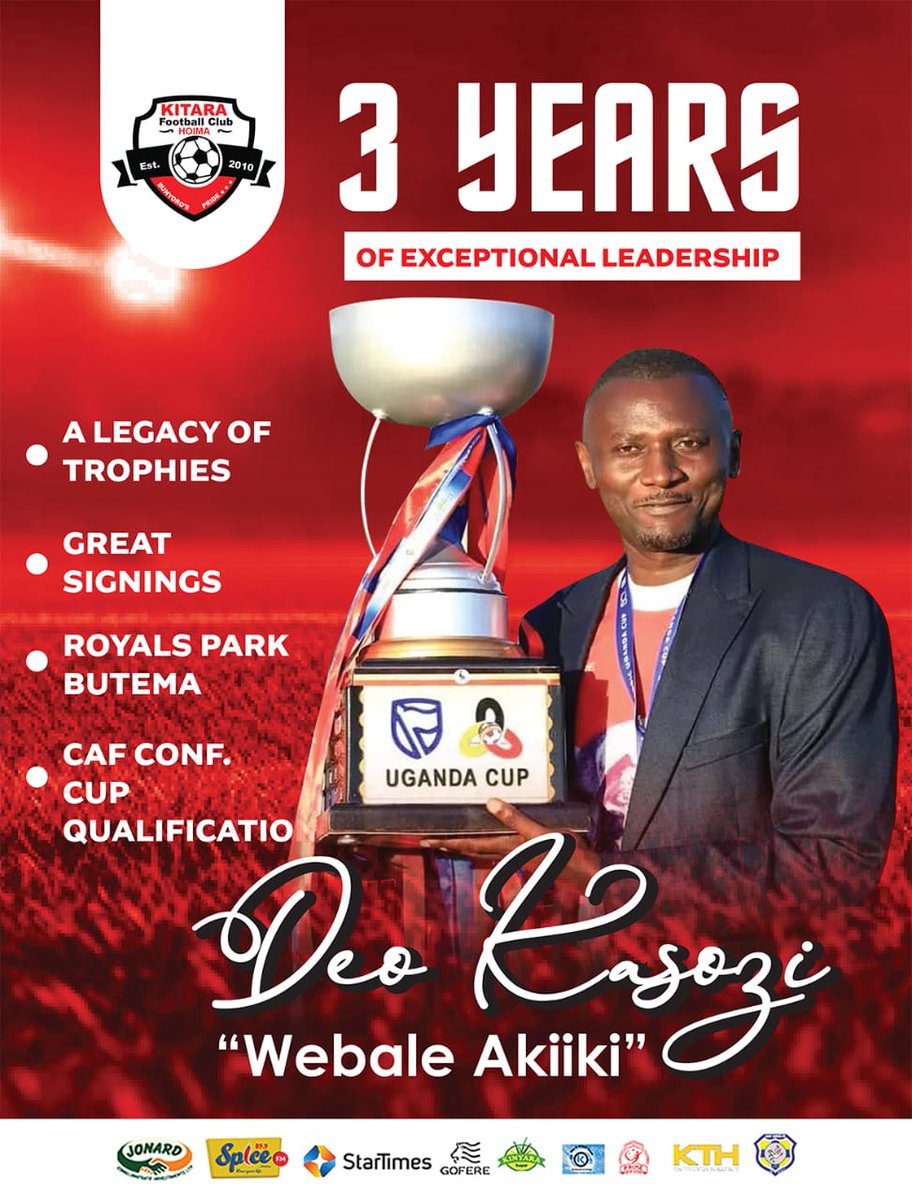 After 3 years of exceptional leadership and dedication, our beloved president Mr. Deo Kasozi Akiiki leaves behind a legacy of trophies, great signings, and a home for the Royals at Butema.  
Webale muno Akiiki