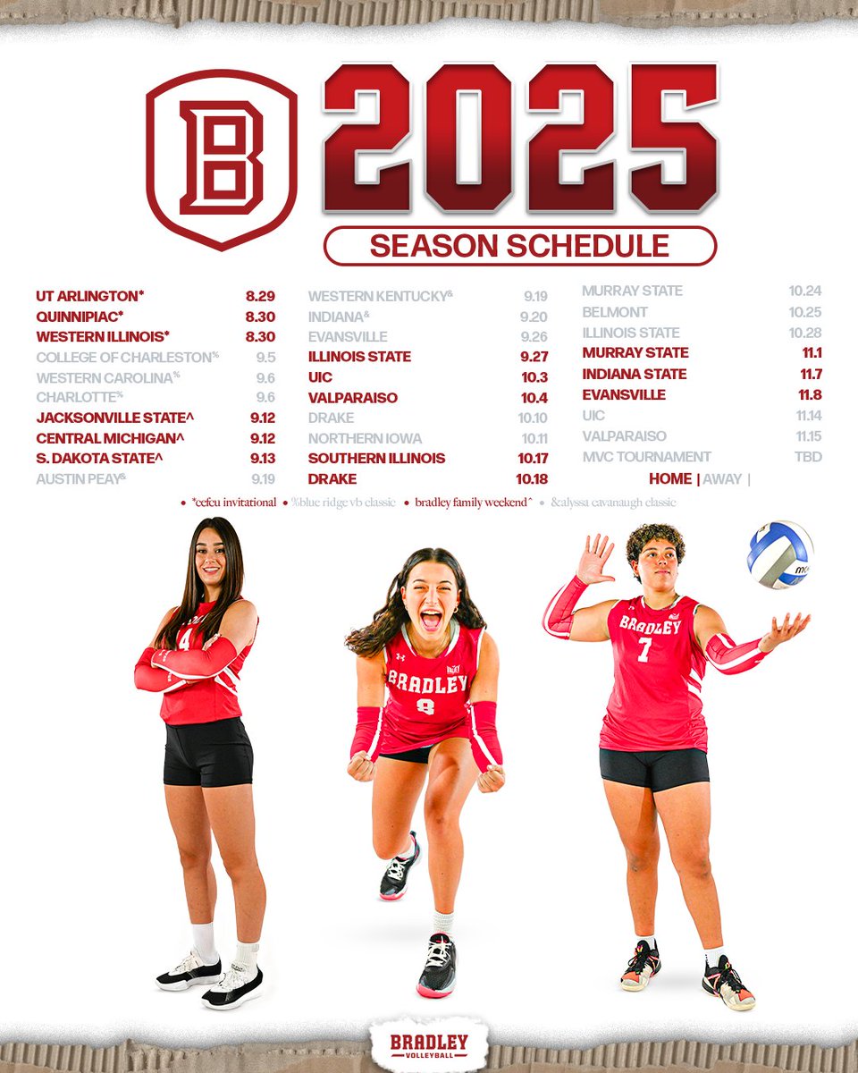 𝙄𝙏'𝙎 𝙃𝙀𝙍𝙀📅

Bradley Volleyball announces their 2025 schedule!