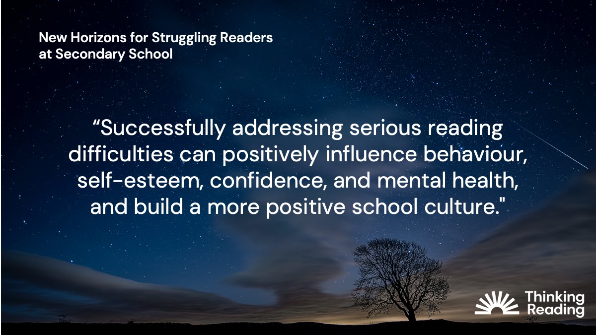 The spin-offs from addressing the most serious reading problems . . . Read more in our blog ‘New Horizons for Struggling Readers at Secondary School’ wp.me/p4hKgx-D1 (3 min read).

#EduTwitter