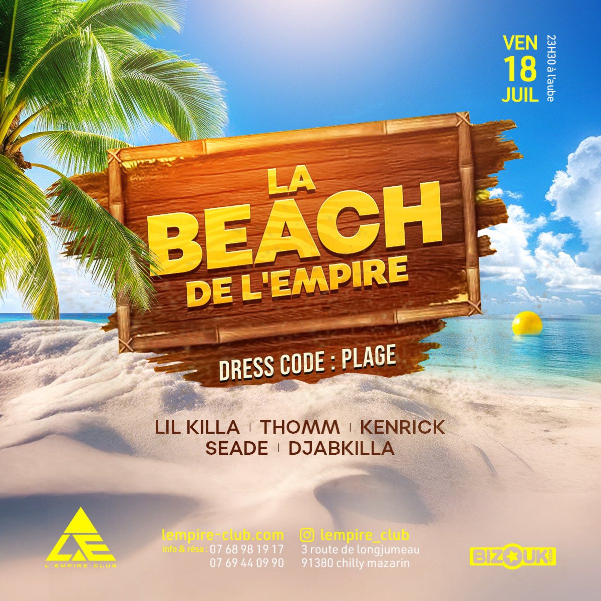 LA BEACH DE LEMPIRE 🔥🔥🔥
DRESS CODE: PLAGE 🏖️ 
<a href="/DjLilKilla1/">Dj Lil’Killa</a> <a href="/dj_thomm/">DJ THOMM 🐼</a> <a href="/kenrickdj/">KENRICK 🎰</a> <a href="/DJSeade/">Seade</a> <a href="/djabkilla/">Eagle ᡕᠵ᠊ᡃ່࡚ࠢ࠘ ⸝່ࠡࠣ᠊߯᠆ࠣ࠘ᡁࠣ࠘᠊</a> 
L’EMPIRE 📍