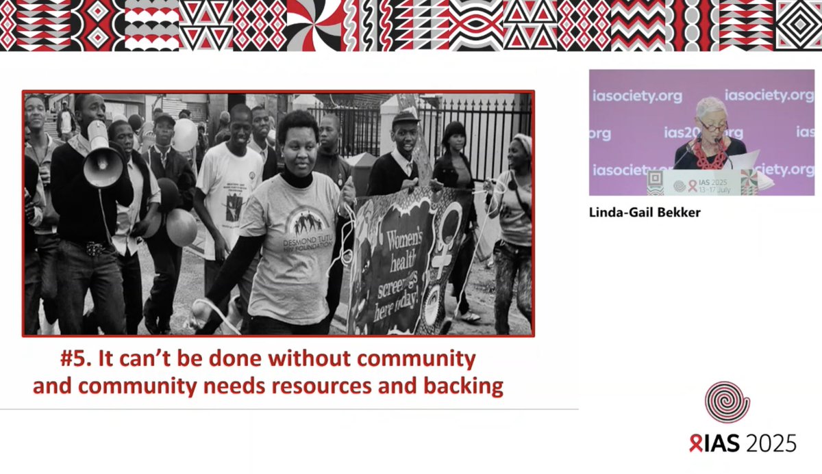 krishensamuel's tweet image. Rousing opening plenary by @LindaGailBekker #IAS2025
‘We will not go back… We no longer stand at a crossroads. We now find ourselves at a precipice.’
The global #HIV response is in peril. We need decisive leadership, resilience & the strength of communities.
@iasociety