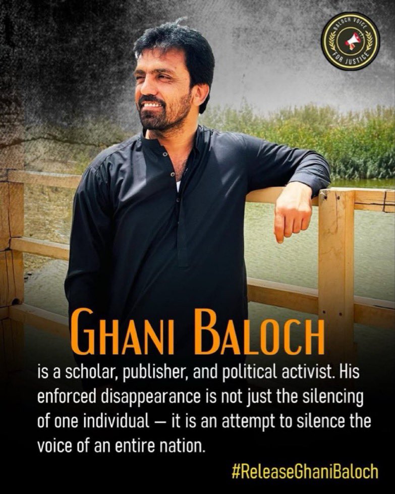 Where is the outcry?
Where are the rights defenders?
Where is Ghani Baloch?
#ReleaseGhaniBaloch