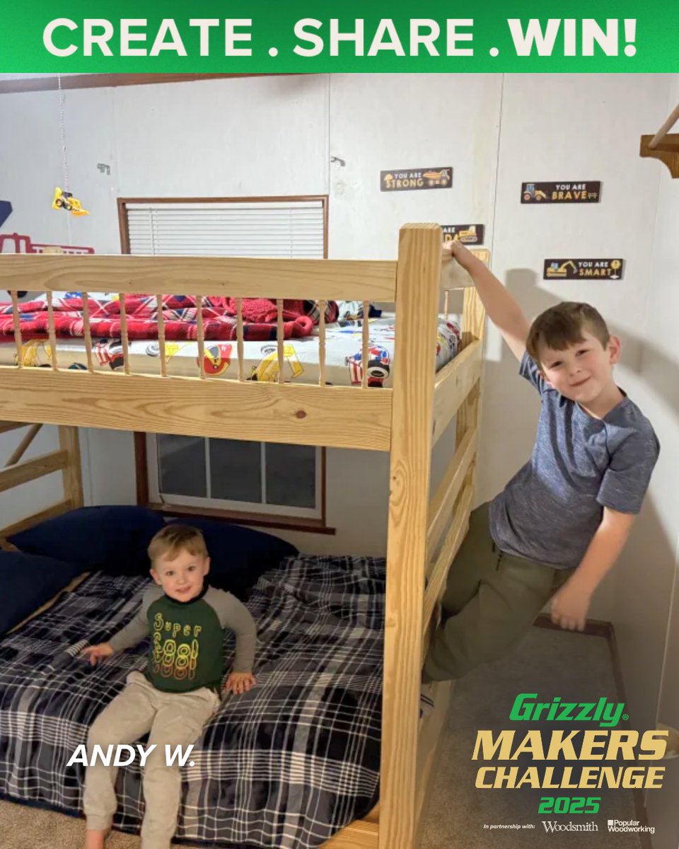 Grizzly's tweet image. These #GrizzlyMakersChallenge entries are going places 🔥

Keep building. Keep sharing. We’re just getting started. 🐻

#grizzlytools #makersmovement #woodworkingcommunity #metalworking #custombuilds #craftsmanshipmatters #shoplife