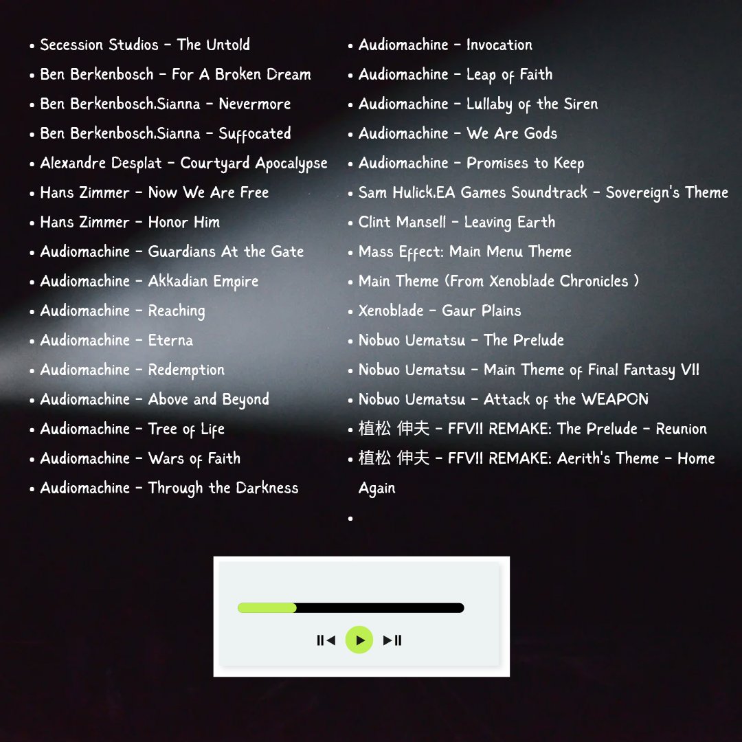 MJG_Write's tweet image. WRITING PLAYLIST!
I've been asked many times what music I listened to while I wrote the Above the Black trilogy, and so I thought it was time that I shared some of my favorites I had on loop. I
I've added the playlist on my Linktree if you'd like to take a listen on Spotify!