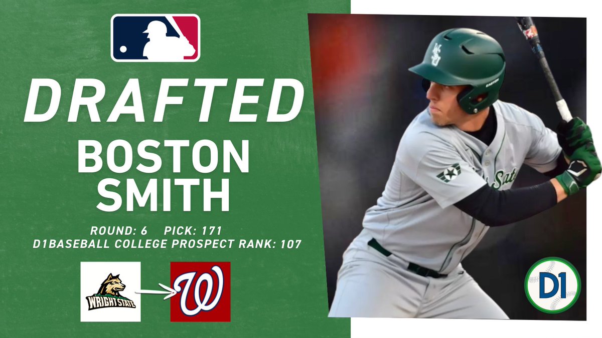 D1Baseball (@d1baseball) on Twitter photo 2025 MLB DRAFT – Round 6⃣ | Pick 1⃣7⃣1⃣
Boston Smith, <a href="/WSURaidergang/">Wright State Baseball</a> ➡️ <a href="/Nationals/">Washington Nationals</a>
#MLBDraft x #D1Baseball 2025 MLB DRAFT – Round 6⃣ | Pick 1⃣7⃣1⃣
Boston Smith, <a href="/WSURaidergang/">Wright State Baseball</a> ➡️ <a href="/Nationals/">Washington Nationals</a>
#MLBDraft x #D1Baseball