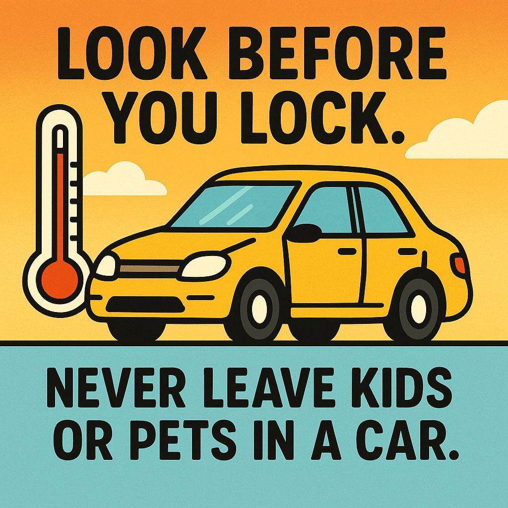 nevadadot's tweet image. It’s the hottest stretch of summer. ☀️
A parked car can become deadly in minutes.
🚫 Never leave kids or pets behind
✅ Always #LookBeforeYouLock
Even a quick stop isn’t worth the risk.