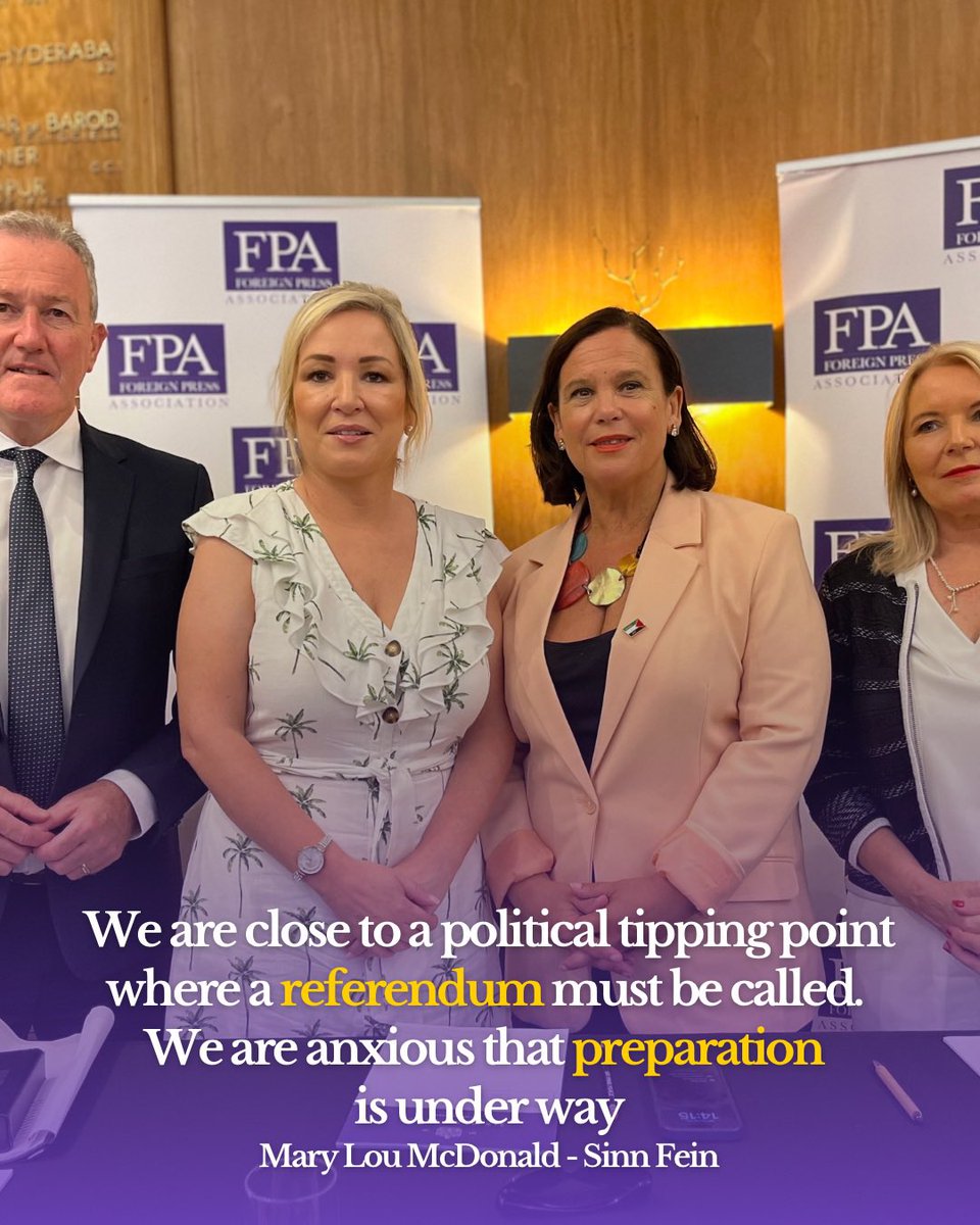 FPALondon's tweet image. A year later, @sinnfeinireland is back at the #FPA with the message that with a Labour government @Keir_Starmer its time to get preparations going for a #referendum for the #reunification of #ireland @sinn_fein @MaryLouMcDonald @moneillsf @patcullen9 #conormurphy #irishunity