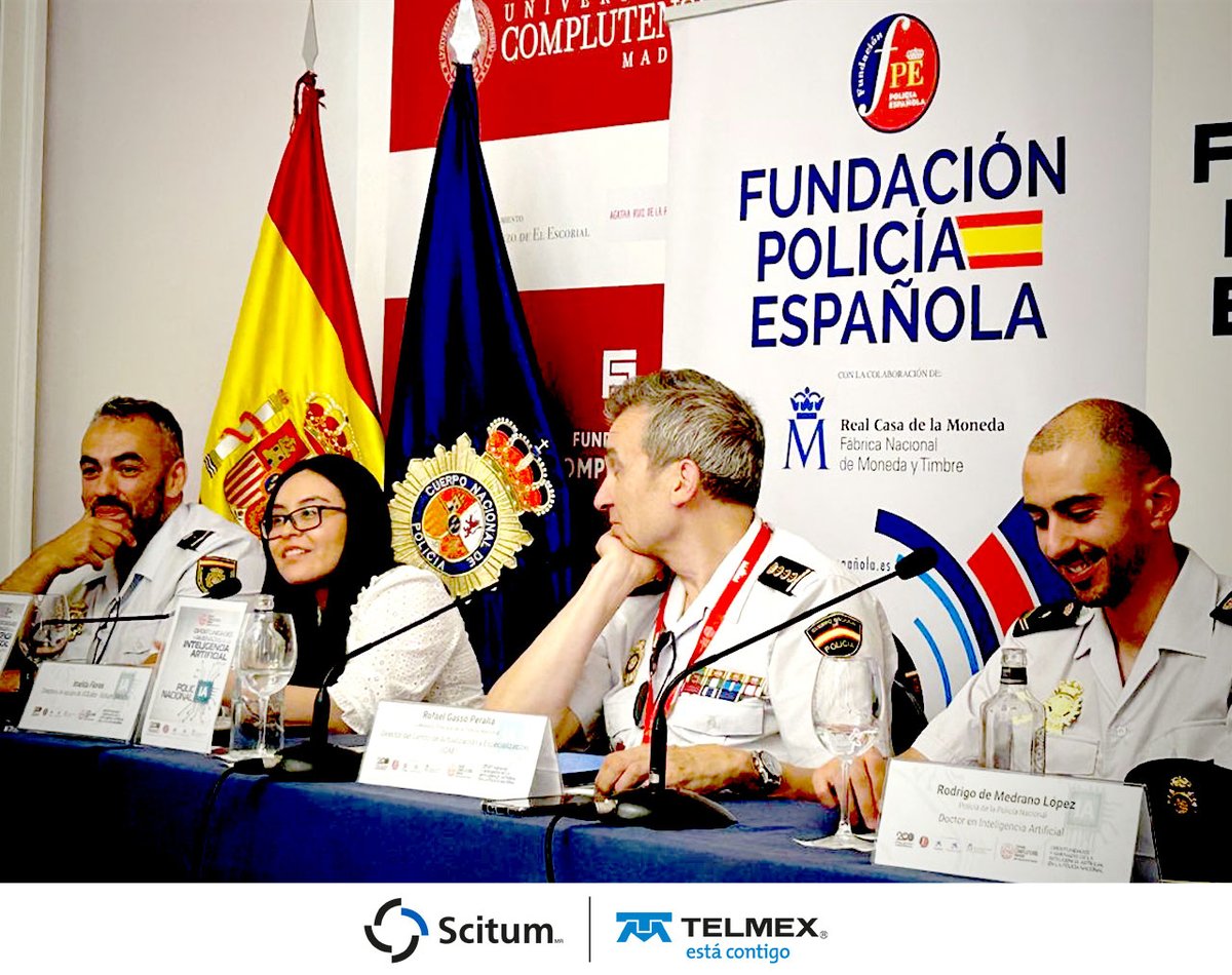 📍 Scitum TELMEX en el escenario internacional
Nuestra subdirectora del Innovation Center, Imelda Flores, fue invitada por la Universidad Complutense de Madrid y la Fundación Policía Española para impartir la charla “Ciberseguridad e Inteligencia Artificial: Cibercrimen y Ética”