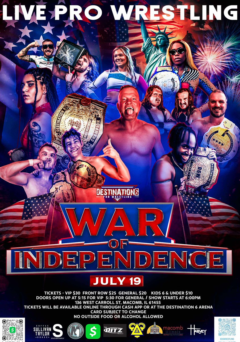 zhendrixbrand's tweet image. Where to find me the next two weeks:
Fri 7/18: ICW (West Allis, WI)
Sat 7/19: Destination 6 (Macomb, IL)
Sun 7/20: Open
Fri 7/25: Open
Sat 7/26: Top Secret Ninja Stuff
Sun 7/27: Open
#GGRE #countryair #mamasfavorites #outtatownshooters #prowrestling #takeawhiff
