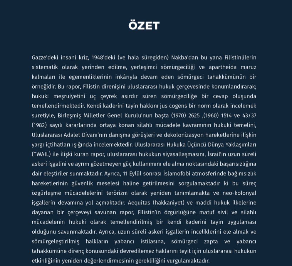 Çıktı!

Uluslararası Hukuk Bağlamında Filistin Halkının Özgürlük ve Kendi Kaderini Tayin İçin Yürüttüğü Mücadelenin Meşruiyeti

wolas.org/tr/wp-content/…
