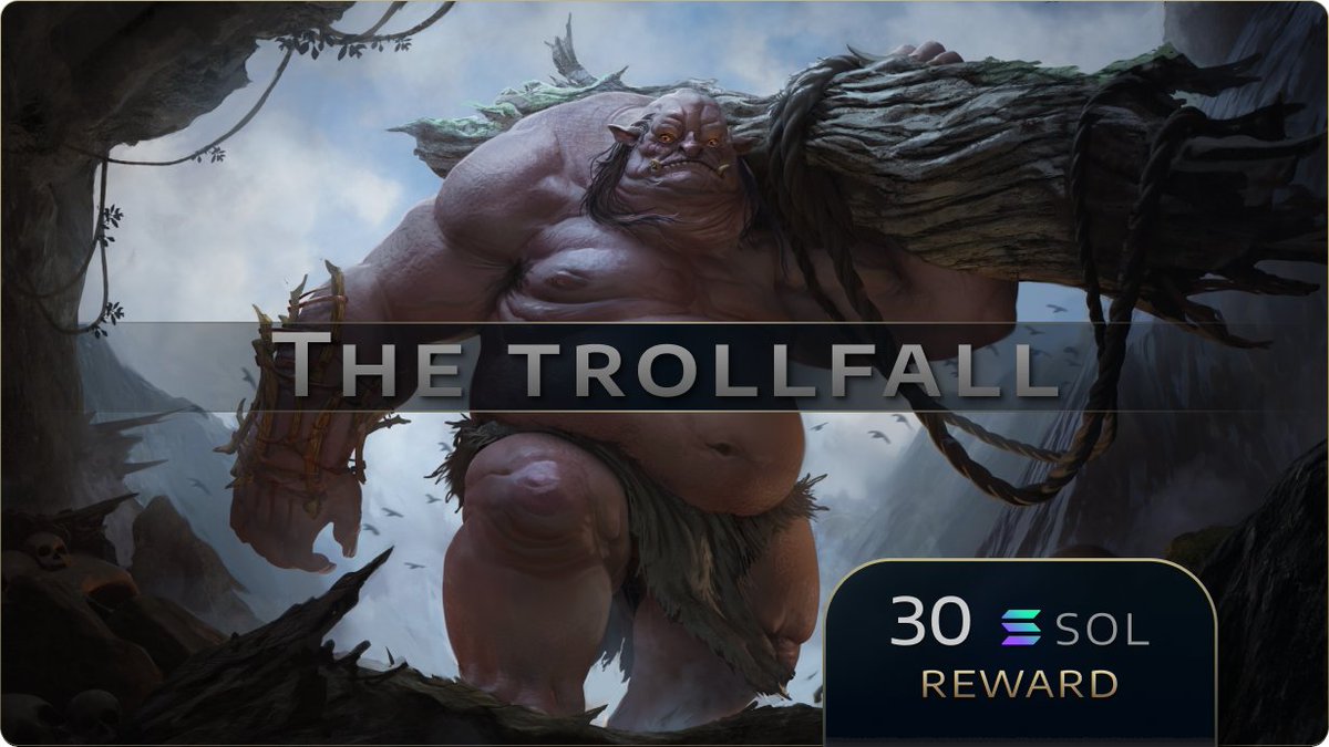 ValanniaGame's tweet image. Trollfall is live!
Join forces and prepare to fight!⚔️
Your guild’s damage could earn you a piece of the 30 SOL reward.
