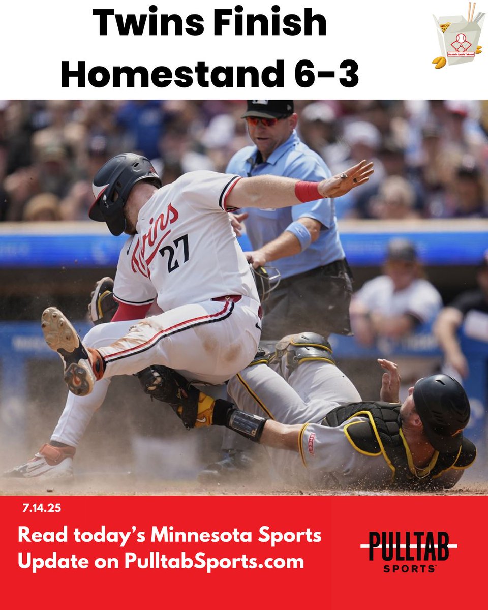 PulltabSports's tweet image. The Twins just can't Close it out!
Read the latest on Minnesota sports with todays Stanzel's Sports Takeout! 🔗 : pulltabsports.com/blog/
#minnesotasports