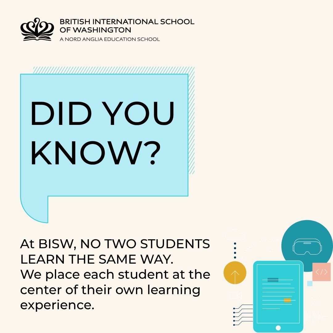 At the British International School of Washington, Teachers consider learning styles as well as existing knowledge, skills, and understanding to develop lessons and activities that offer personal challenge, growth, and success.
