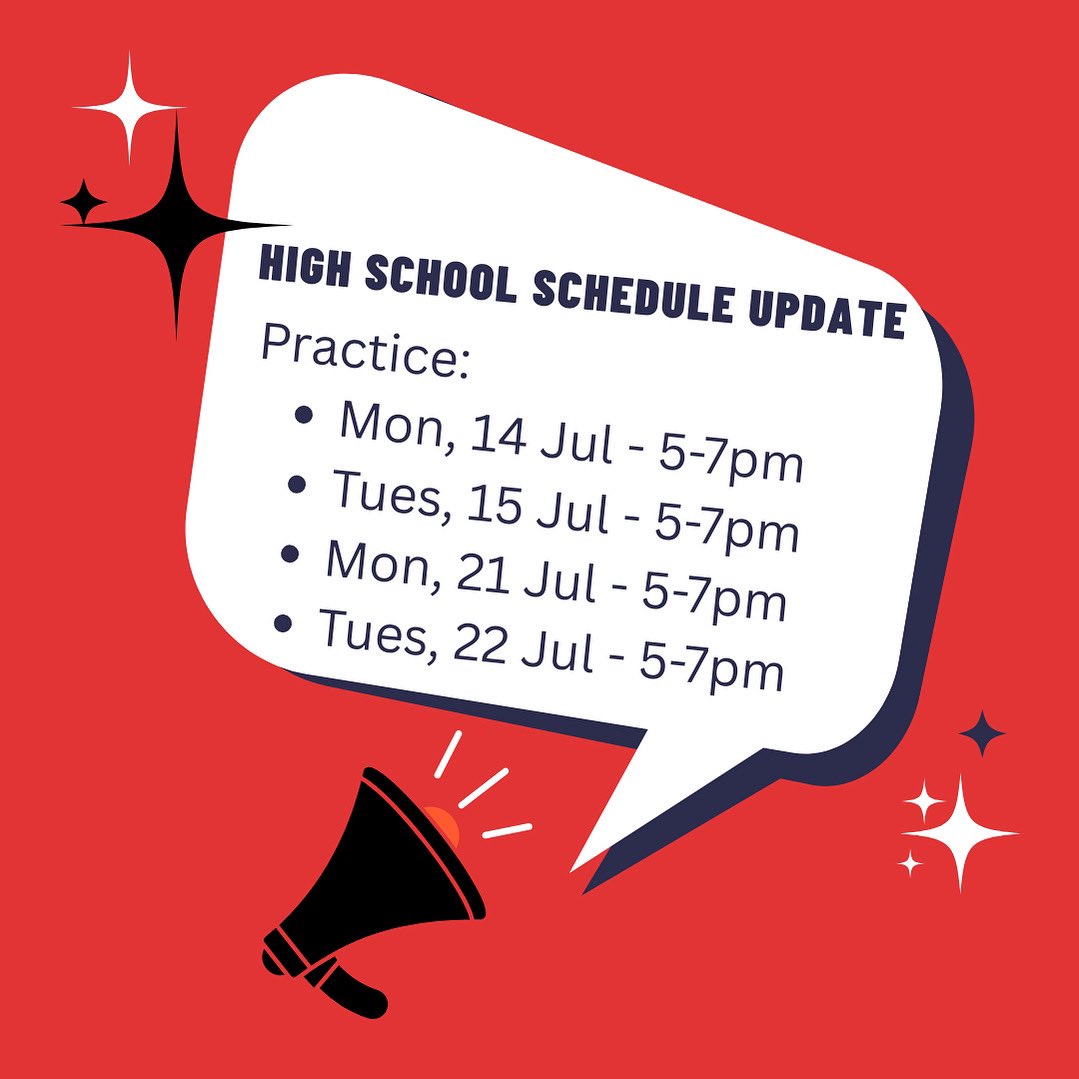 High school schedule update!