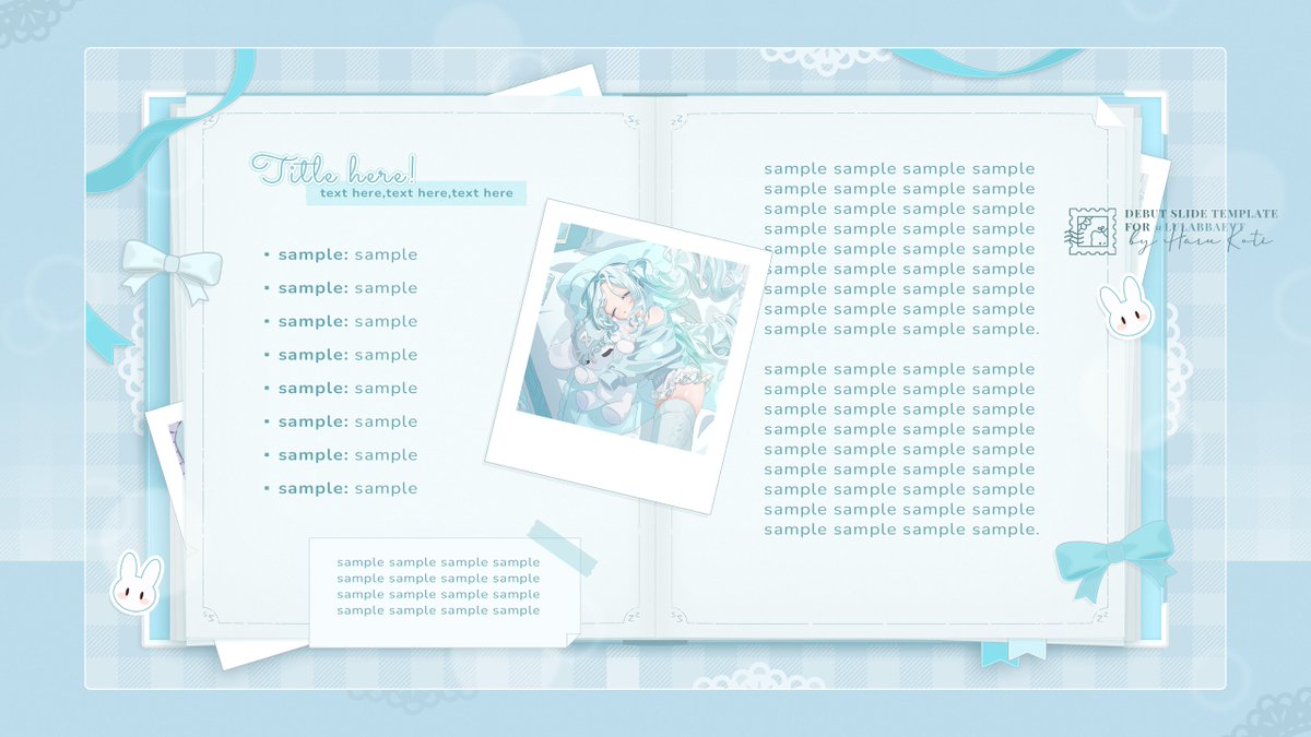 harukoti's tweet image. ※ Debut slide template.
For @lulabbaevt / #VGenComm 
Thank you for the opportunity!