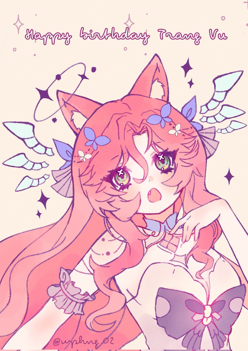 02Wphng's tweet image. Birthday gift for my friend🦋🌷
#illustraion #artwork #fanart #oc #originalcharacter