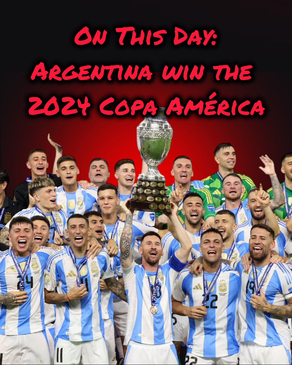 On this day in 2024, Argentina defeated Colombia 1-0 in the Copa América final, securing back-to-back titles after their 2021 triumph. Lautaro Martínez struck in the 112th minute of extra time to seal glory for Lionel Messi and co, as Argentina added yet another chapter to their