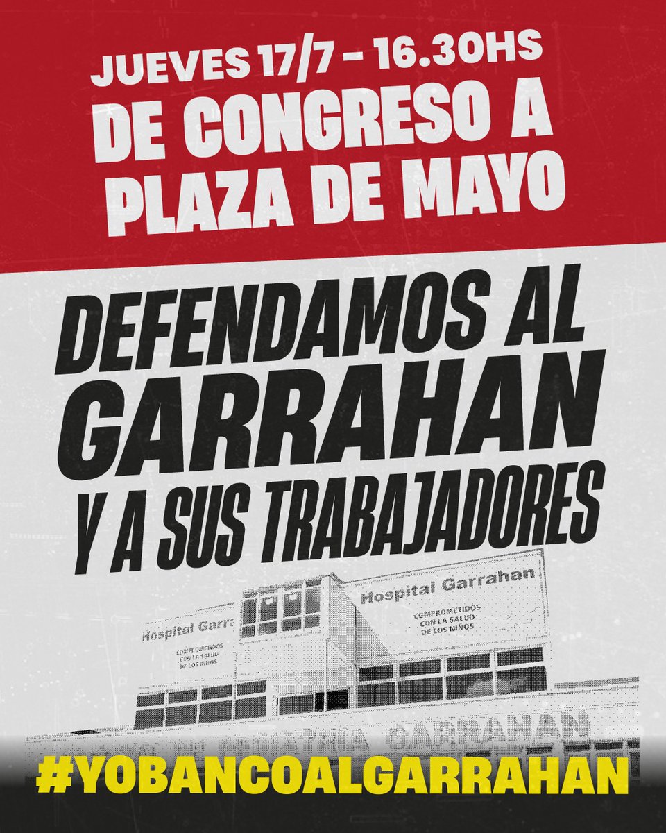 Aleplipco's tweet photo. La noticia del día vinculada al Garrahan es que su presupuesto cayó 54% real en 2025. Derrumbe salarial, presupuesto congelado, renuncias: digamos basta al vaciamiento del principal hospital pediátrico del país. Este jueves, todos a la marcha. https://t.co/0s3Xse5HK9