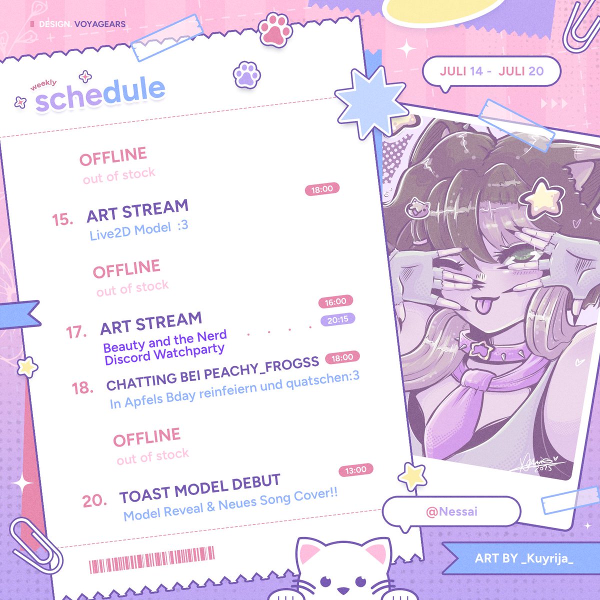 nessa ‧₊˚✩| comms closed (@nessaihai) on Twitter photo Wochenplan für diese Woche!! SCHREIBTS EUCH AUF 20.07. TOAST MODEL DEBUT UND NEUES SONGCOVER MIT
<a href="/DaDevDana/">DJ_DänänäDäDävDänäDirtCheap_Art (DaDevDana)</a>
:3 WWWWWWWWWWWW
(datum war falsch daher reupload qwq) Wochenplan für diese Woche!! SCHREIBTS EUCH AUF 20.07. TOAST MODEL DEBUT UND NEUES SONGCOVER MIT
<a href="/DaDevDana/">DJ_DänänäDäDävDänäDirtCheap_Art (DaDevDana)</a>
:3 WWWWWWWWWWWW
(datum war falsch daher reupload qwq)