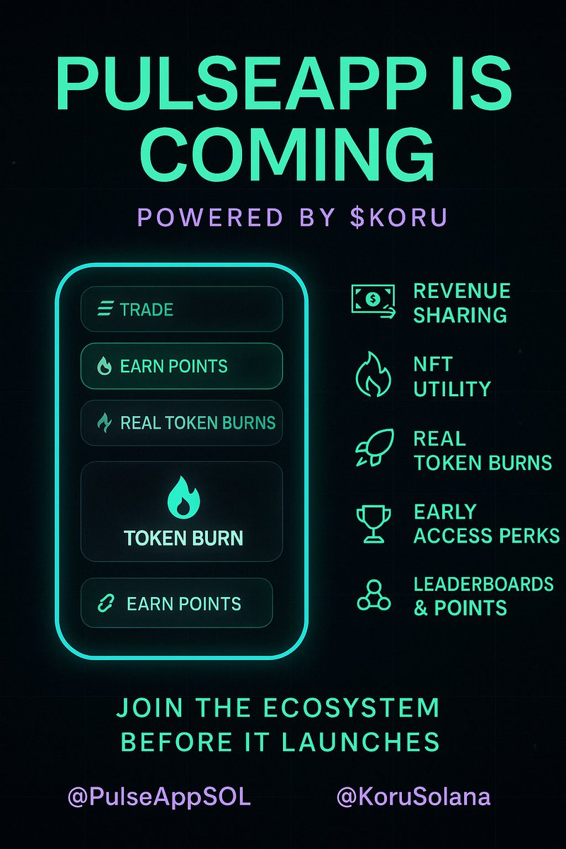 KingEnochSol's tweet photo. The countdown to @PulseAppSOL is on.

This isn’t just another DeFi app — it’s the utility engine behind $KORU.

You’re not late… you’re just early enough. 🧪🌿

@KoruSolana | #PulseApp #KORU #SolanaSummer #SolanaNFTs #Crypto https://t.co/xShDs0aOoG