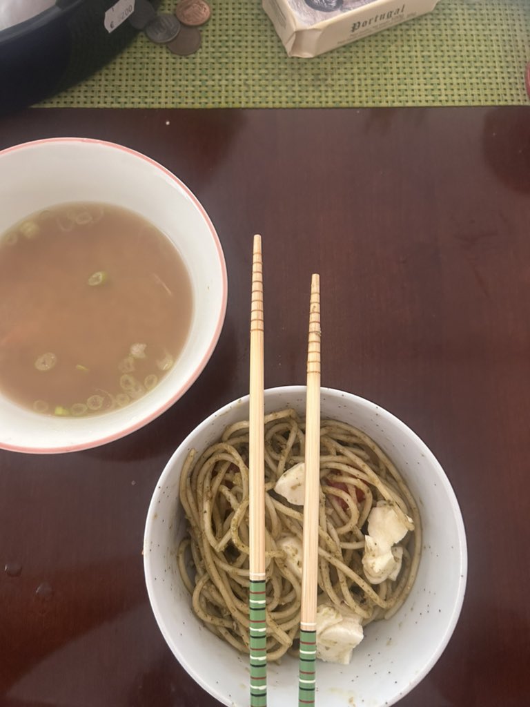 pesto and 🦀 miso soup