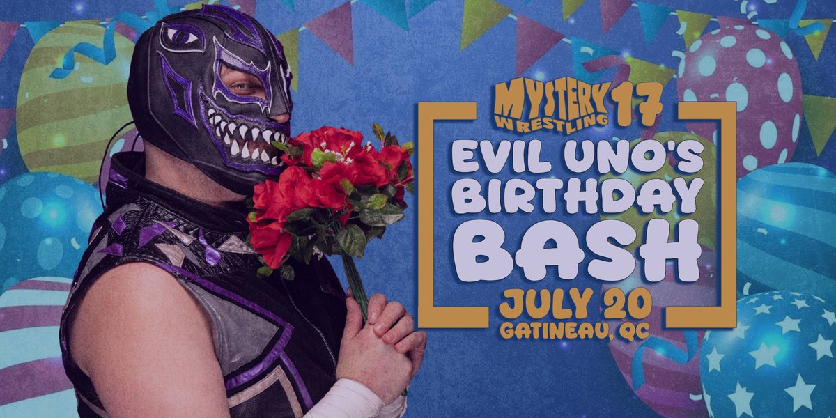 Thank you to the greatest fans in all of Pro Wrestling ❤️

‼️SHARE TO EVERYONE‼️
THIS SUNDAY July 20th is #MysteryWrestling17 Evil Uno’s Birthday Bash!

THIS IS CAN’T MISS!

LIVE &amp; FREE on twitch.tv/EvilUno &amp; Mystery Wrestling’s YouTube channel at 5PM ET! #MysteryWrestling